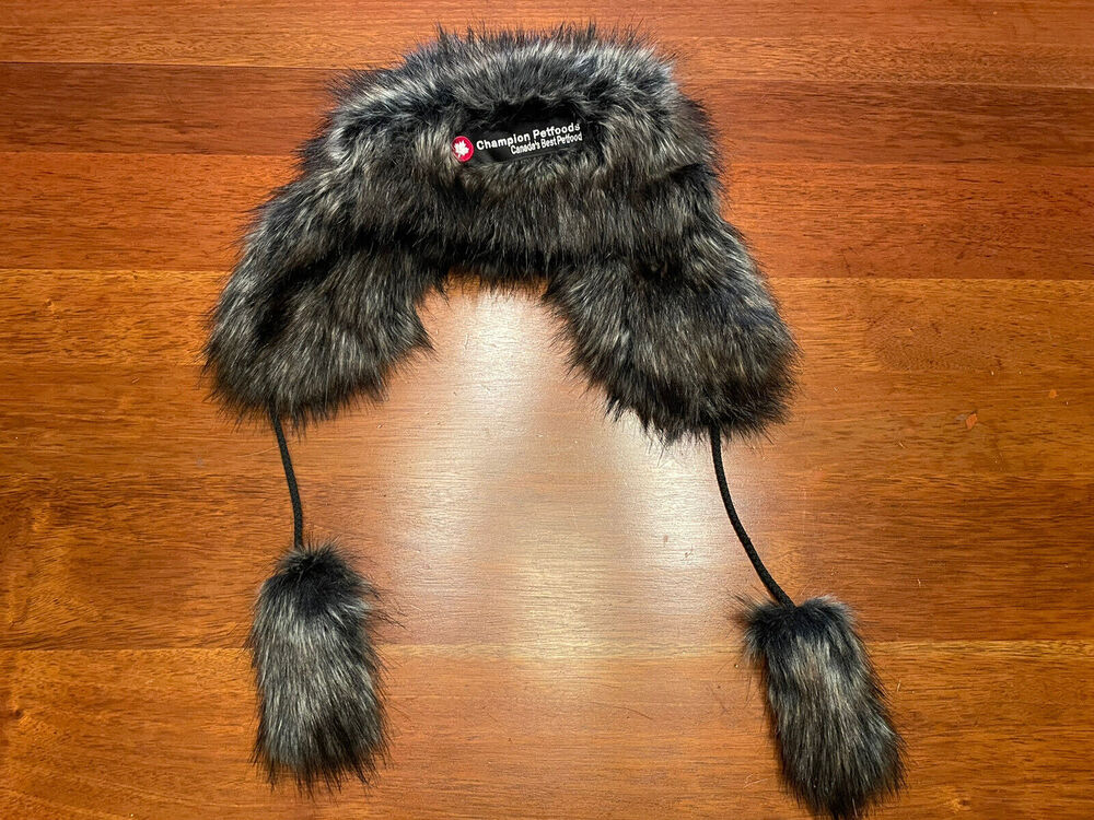 Medium Fluffy Furs Brand winter hat Champion Pet Foods Canada’s Best